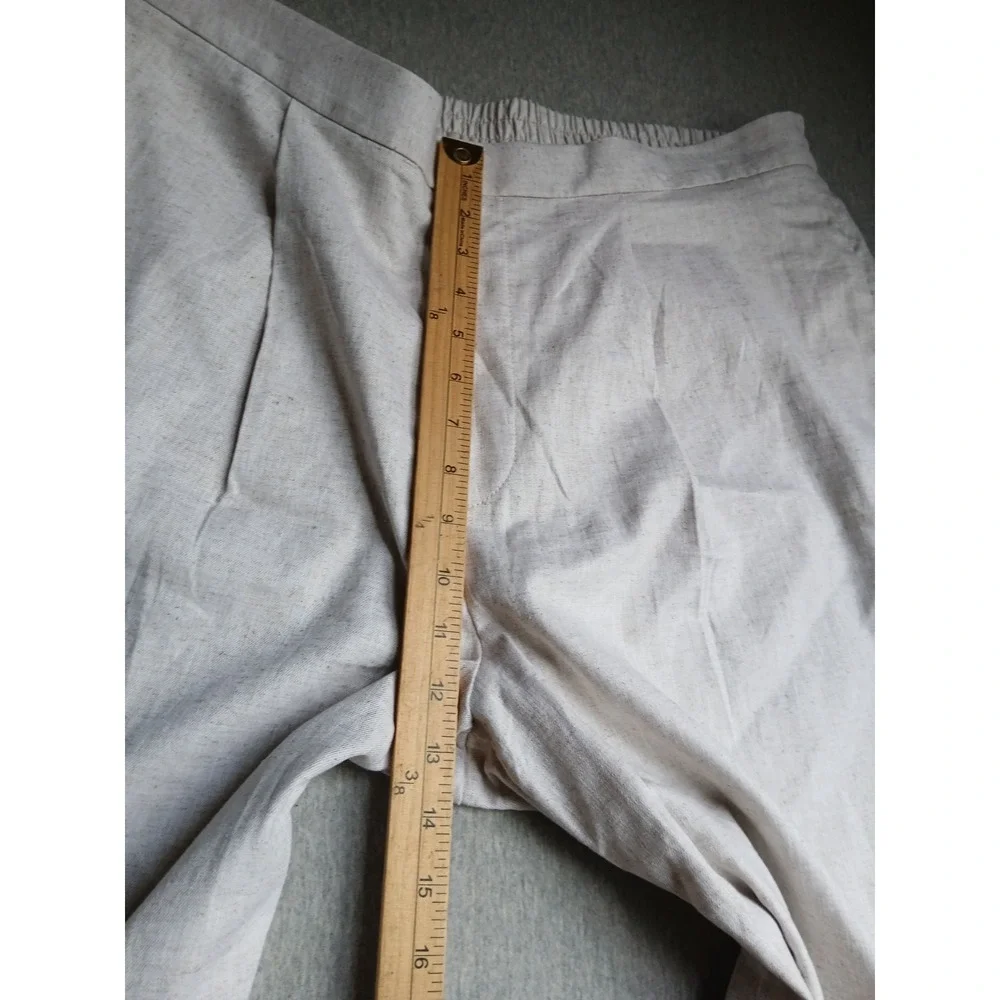 Banana Republic Pants Large Linen Flax Blend Super Wide Leg Pleated New